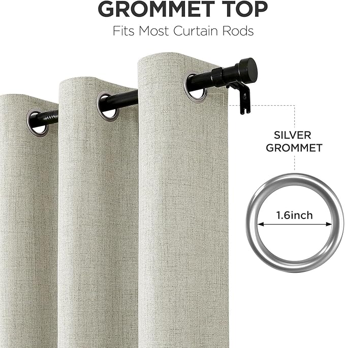 Joydeco Blackout Room Divider Curtains, Extra Wide Light Beige Sliding Door Drapes Living Room Curtains, 1 Panel 100W x 108L Inch Patio Door Drapes for Room Privacy