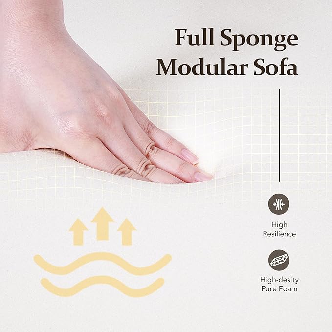 105.5" Cloud Sectional Couch with Ottoman & 4 Pillows, L Shaped Couches Boneless Sofa for Living Room, Chenille Fabric Deep Seat Comfy Couch, No Assembly Required, 72h to Restore