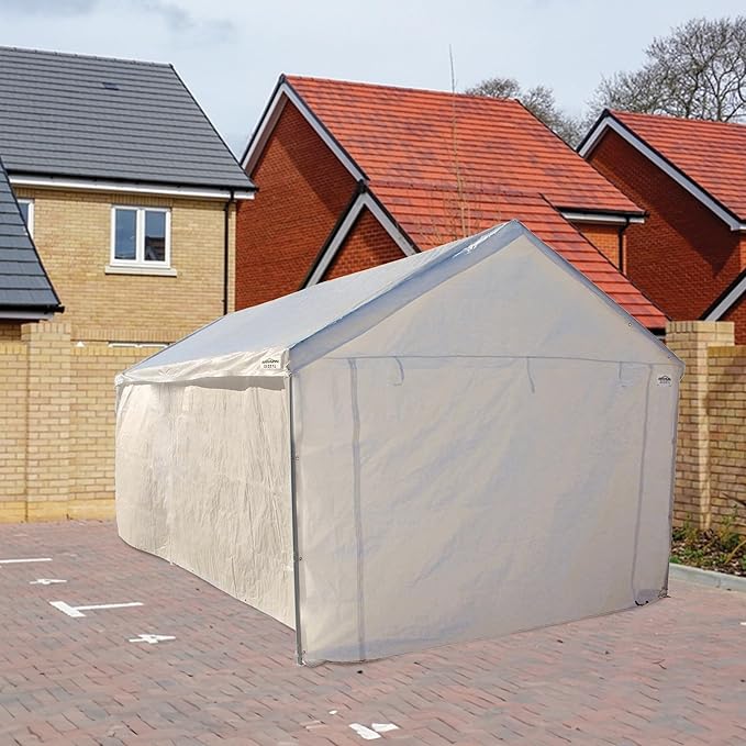 Caravan Canopy Tent Sidewalls for Domain Carport with Straps, Ideal for Garage Storage, Inflatable Garage Covering, White (Sidewalls Only)