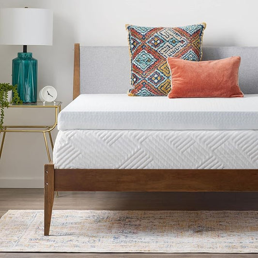 Linenspa 4 Inch Gel Swirl Memory Foam Topper + Cover-Contouring Comfort-Gel Infusion-Machine Washable-Cover, Cal King