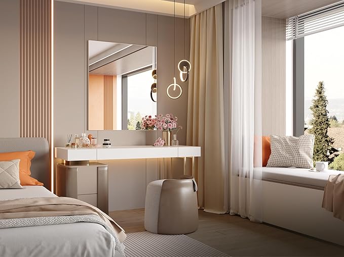 Brightify Frameless Mirror, 30x36 Inch Bathroom Mirrors for Over Sink, Large Tempered Glass Square Wall Mirror, Frameless Vanity Mirror for Gym, Yoga, Living Room, Bedroom, Entryway