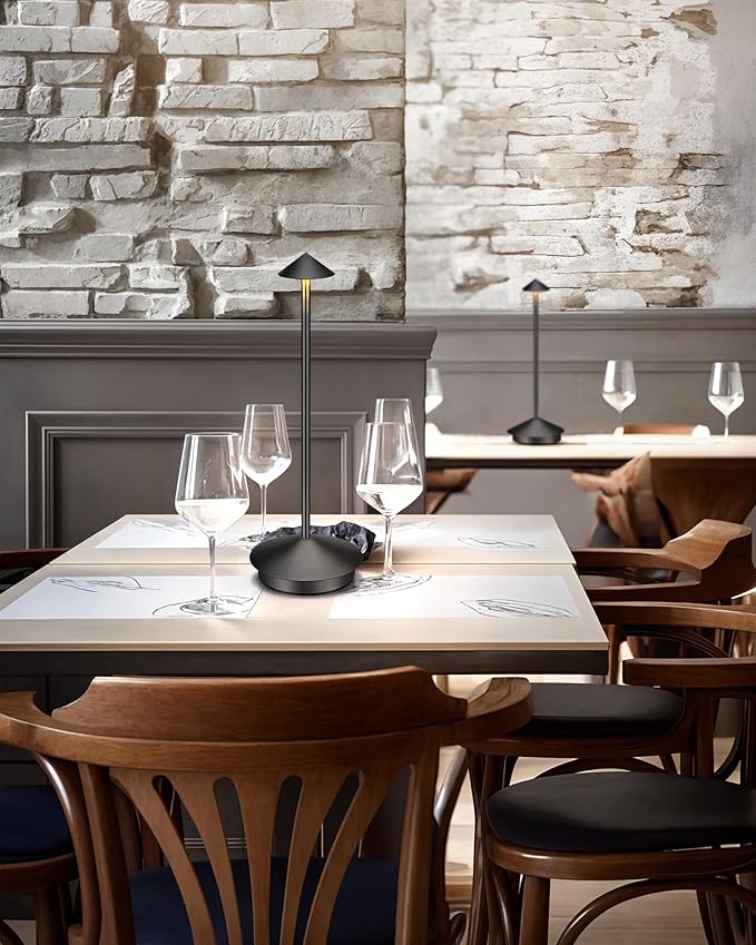 Portable Led Cordless Lamp Table Light 2 Pack, Rechargeable 6000mAh Battery Outdoor Table Lamp for Dinning Restaurant Patio Bedroom Camping, IP54 Waterproof, Dimmable