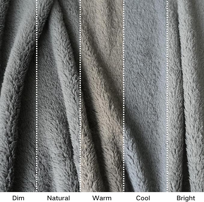 Sherpa Throw Blanket for Bed, Super Soft Cozy Fuzzy Plush Blankets for Winter, Reversible Thick Warm Blanket for Bed, Couch, Living Room, Grey, Throw Size 50"x 60"