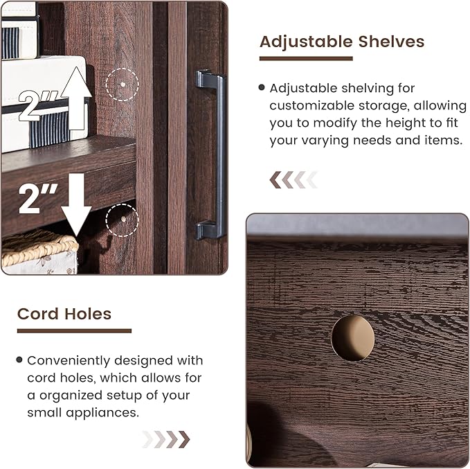 Farmhouse TV Stand for Living Room, Entertainment Center with Storage, Walnut TV Console for Bedroom, Media Storage Cabinet with Sliding Barn Doors & Adjustable Shelves, Fits 80 Inch TV, Rustic Wood