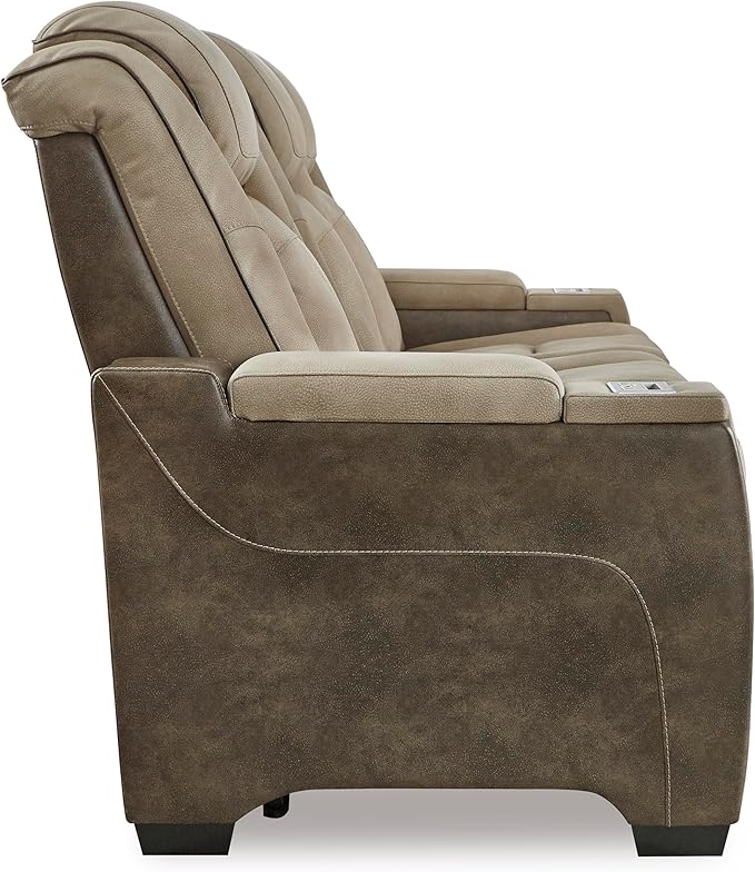 Signature Design by Ashley Next-Gen DuraPella Power Reclining Sofa with Adjustable Headrest, Sand