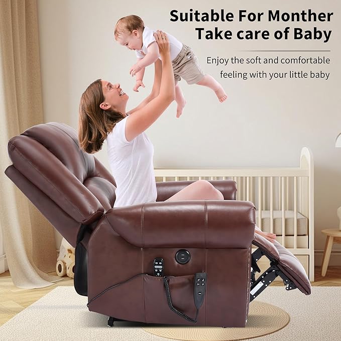 Recliner Chairs for Adults, Oversized Bedroom Chair with Massage, Sofa Chair Home Theater Seating with Lumbar Support, Comfortable Lift Chair for Elderly, Glider Nursery Chair for Living Room