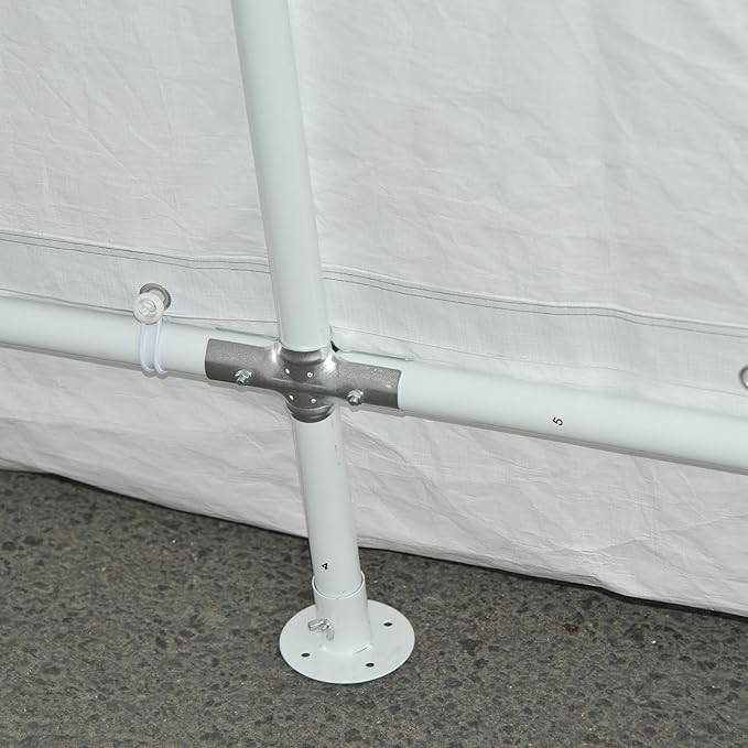 Outsunny 12' x 20' Carport Portable Garage, Heavy Duty Storage Tent, Patio Storage Shelter w/Anti-UV PE Cover and Double Zipper Doors, for Motorcycle Bike Garden Tools, Gray