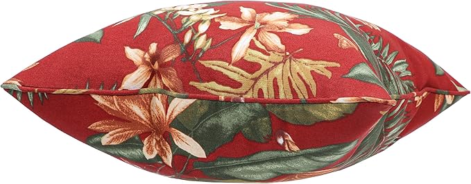 Outdoor Throw Pillow Covers 18x18 Inch, Set of 2, Cover Only! Waterproof Fade Resistant Decorative Cushion Sham Pillow Cases for Patio Furniture Chair Couch Sofa - Red Floral
