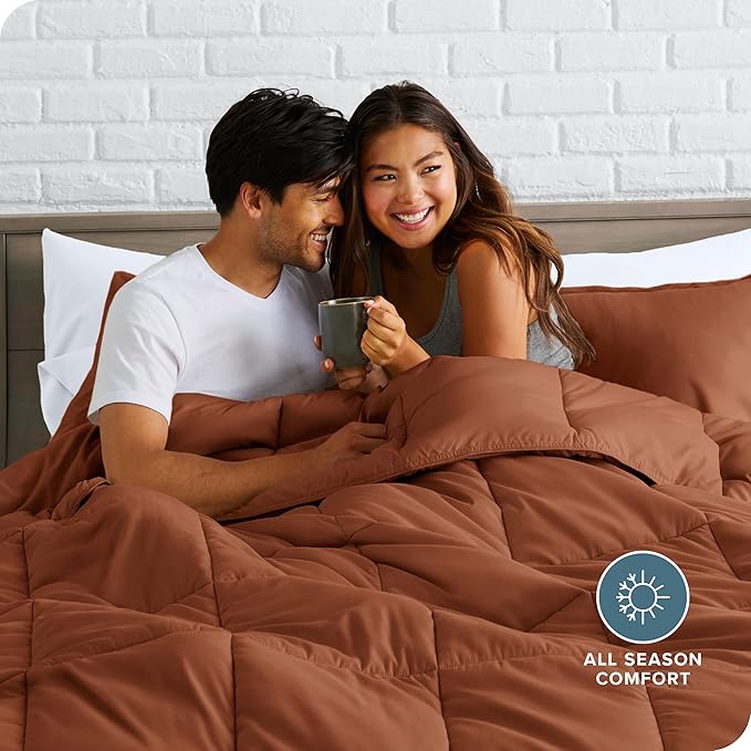 Bare Home Comforter Set - King/California King Size - Ultra-Soft - Goose Down Alternative - Premium 1800 Series - All Season Warmth (King/Cal King, Terracotta)