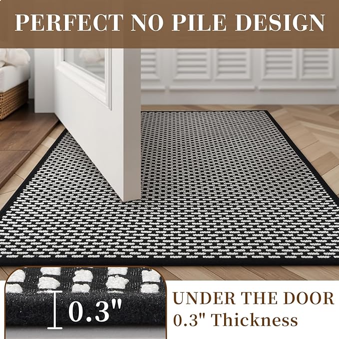 RESARE Non Slip Bathroom Runner - Machine Washable Bath Rugs, Super Absorbent Bath Mat Quick Dry Bath Runner, Bath Mat Ultra Soft Rugs for Bathroom Floor, 20"x70" Black