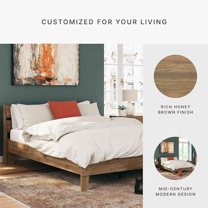 Signature Design by Ashley Deanlow Rustic Panel Headboard, Queen, Light Brown