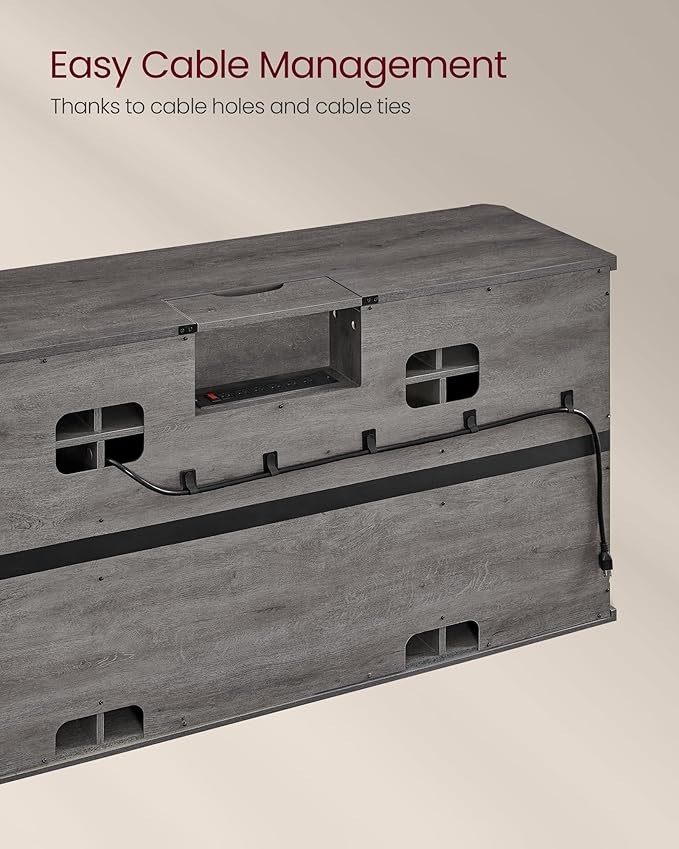 VASAGLE TV Stand for TVs up to 65 Inches, Farmhouse Entertainment Center with Sliding Barn Doors, TV Console Table for Living Room, Misty Gray ULTV322G68