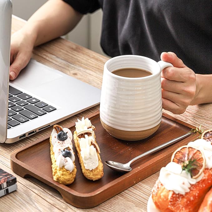 Hasense Ceramic Coffee Mugs Set of 6, 15 oz Large Porcelain Mugs with Handle for Women Men, Colorful Coffee Cups for Latte, Tea, Cappuccino, Microwave & Dishwasher Safe