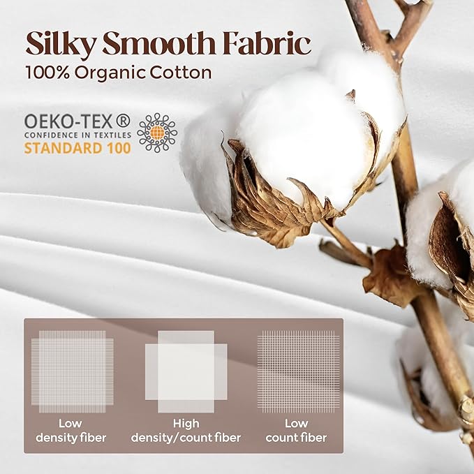 Goose Down Feather Pillows, Soft Bed Pillows Queen Size Set of 2, 100% Soft Cotton Shell, Hotel Pillows for Back, Stomach or Side Sleepers