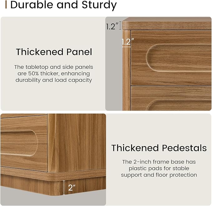 Dresser for Bedroom with 8 Drawers, 47.2" Wide Dresser for Closet with Deep Drawer, Large Wood TV Stand, Modern Chest of Drawers for Bedroom, Hallway, Oakbrown