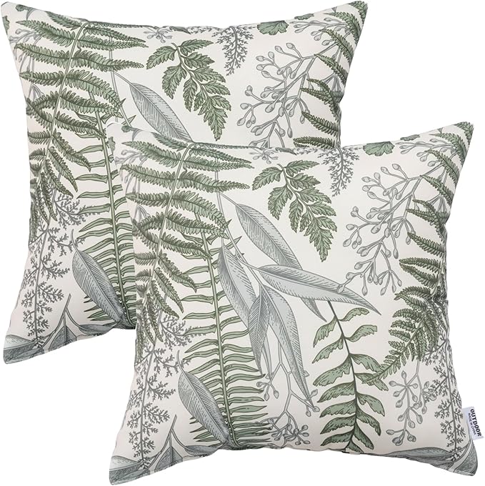 Outdoor/Indoor Throw Pillows, Pack of 2 Waterproof Decorative Throw Pillows with Inserts, 18”x18” Square Pillows for Bed, Couch, Sofa and Patio Furniture