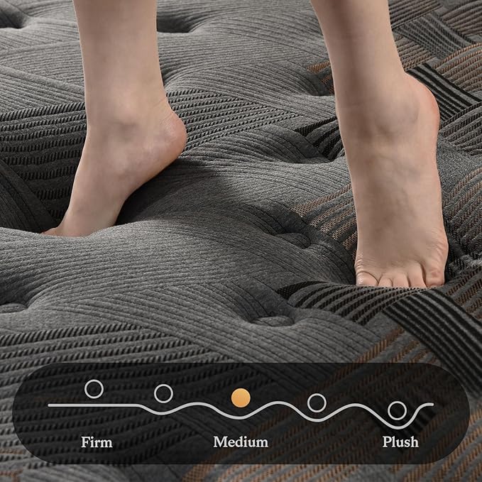 Queen Mattress,12 Inch Queen Size Hybrid Mattresses with Memory Foam and Individual Pocket Spring for Motion Isolation,Pressure Relief,CertiPUR-US.