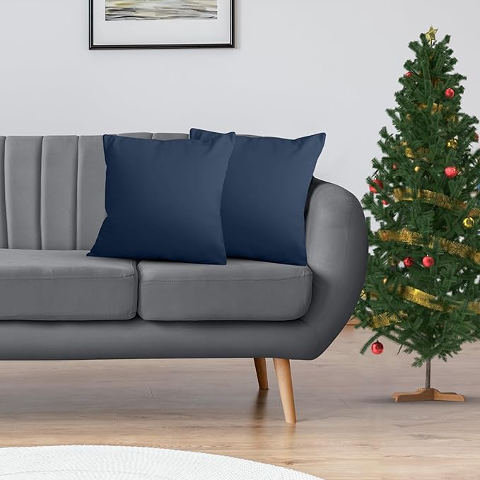 Utopia Bedding Throw Pillows Insert (Pack of 2, Navy) - 18 x 18 Inches Bed and Couch Pillows - Indoor Decorative Pillow