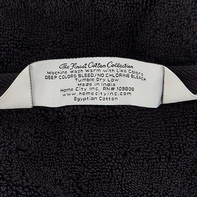 Superior Egyptian Cotton Pile Bath Towel Set of 2, Ultra Soft Luxury Towels, Thick Plush Essentials, Absorbent Heavyweight, Guest Bath, Hotel, Spa, Home Bathroom, Shower Basics, Black