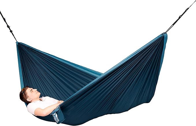 LA SIESTA Colibri 3.0 Outdoor Hammock & Tree Straps - Camping for Outside, Hiking, Travel, Backpacking - Portable, Breathable Nylon Tree Hammock for 2 Person - Double, River