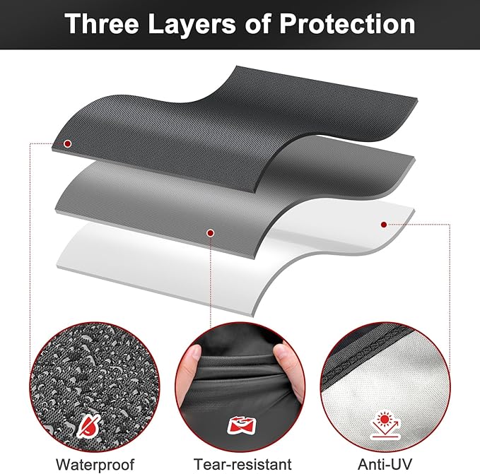 LBTING Grill Cover, 65-inch Heavy Duty 300D Oxford Waterproof Windproof UV Resistant BBQ Gas Grill Cover for Outdoor Barbecue Fit Most Brands Weber, Brinkmann, Char Broil, Holland
