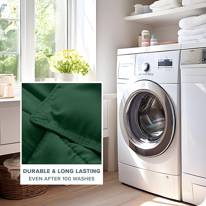 Bare Home Comforter Set - Queen Size - Ultra-Soft - Goose Down Alternative - Premium 1800 Series - All Season Warmth (Queen, Forest Green)