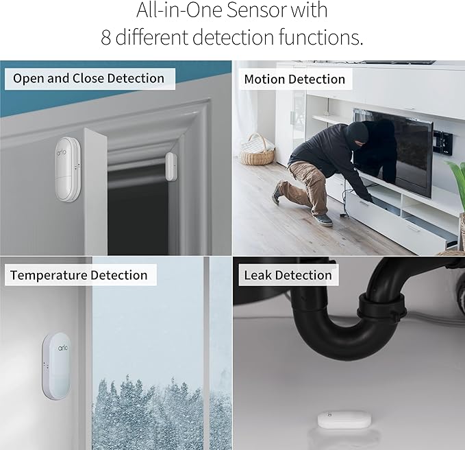 Home Security System - Wired Keypad Sensor Hub, (2) 8-in-1 Sensors, 24/7 Professional Monitoring + Outdoor 2K (1 Cam) + Bundle - No Contract Required, Alarm System for Home Security