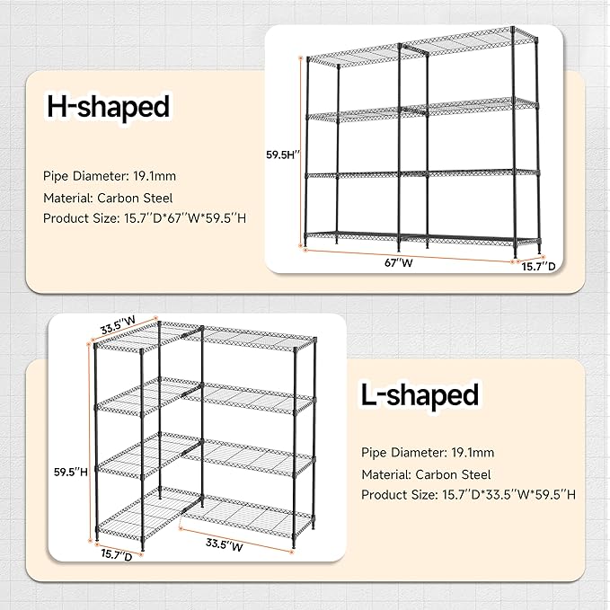 4 Tiers Shelf Metal Storage Shelves