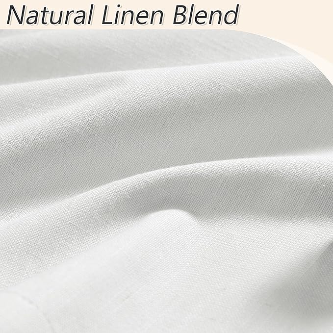 Guken Off White Blackout Curtains 102 Inch Length 2 Panels Set for Living Room Bedroom Back Tab Thermal Insulated 100% Black Out Linen Drapes Room Darkening Window Curtains 102 Inches Long