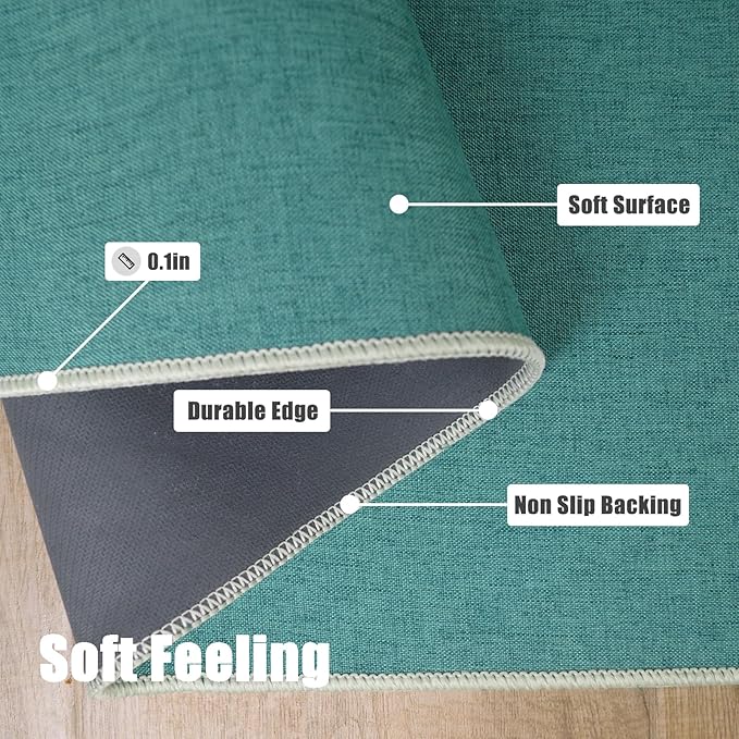 Yancorp 16"x26" Ultra Thin Bathroom Rugs,Kitchen Outdoor Bath Mat Non Slip Fit Under Door Super Absorbent Shower Rug Washable Indoor Door Mat Small