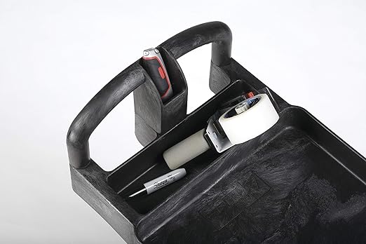 Rubbermaid Commercial Products 2-Shelf Utility/Service Cart, Small, Lipped Shelves, Ergonomic Handle, 500 lbs. Capacity, for Warehouse/Garage/Cleaning/Manufacturing