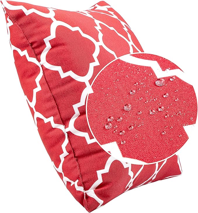 JMGBird Outdoor Pillows for Patio Furniture 18''x18'' Waterproof Decorative Patio Furniture Pillows Indoor Throw Pillows with Inserts, Square Throw Pillow for Couch, Bed, Sofa, Bench, Chair, Set of 2