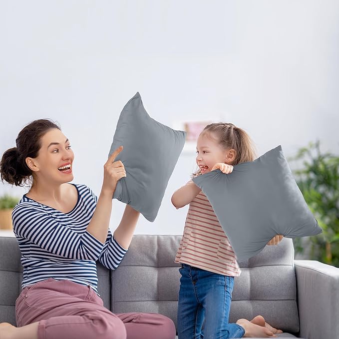 Utopia Bedding Throw Pillows Insert (Pack of 2, Grey) - 16 x 16 Inches Bed and Couch Pillows - Indoor Decorative Pillow