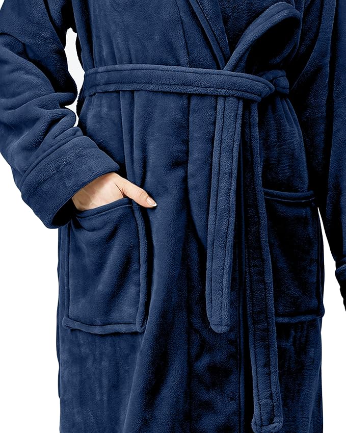 NY Threads Premium Womens Robe, Plush Fleece Long Bath Robe for Women, Fluffy Soft Women's Bathrobe