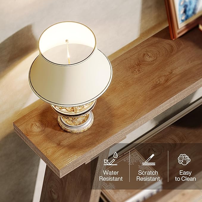 Tribesigns 70.9 Inches Extra Long Sofa Table Behind Couch, Industrial Entry Console Table with Storage for Hallway, Entryway, Living Room, Light Natural Brown