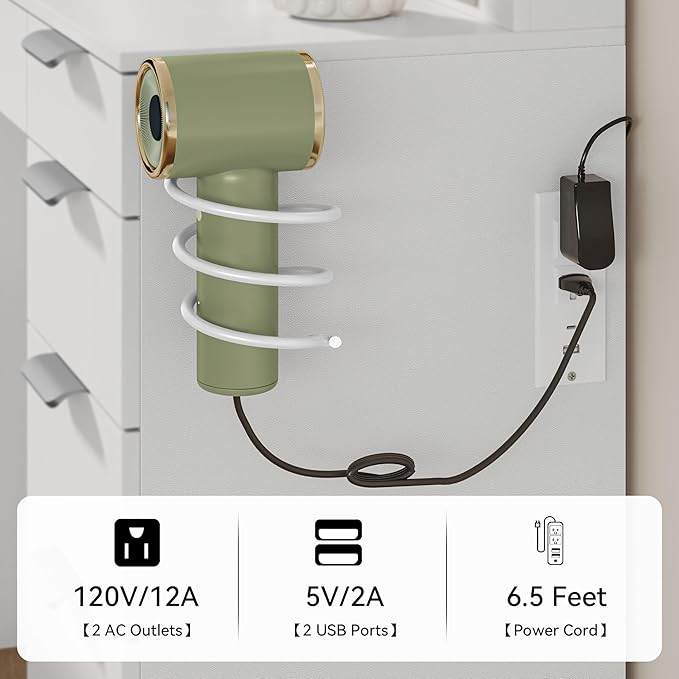 YITAHOME Makeup Vanity Desk with LED Mirror & 3 Brightness Levels, Makeup Table with 11 Drawers, Magnifying Glass, Power Outlets, Hairdryer Holder & Storage Cushion Stool for Dressing Room