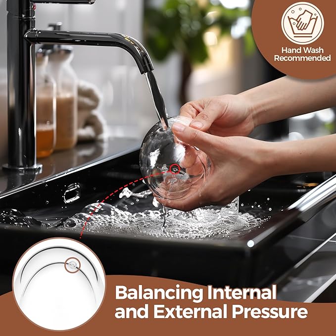 ComSaf 8oz Glass Coffee Mugs Set of 6, Double Walled Insulated Thermal Mugs for Latte Cappuccino Cocoa Milk Cafe Juice Tea, Clear Espresso Cups Set Glassware Gift for Christmas Birthday