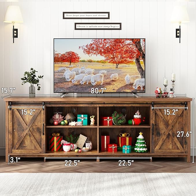 80 INCH Farmhouse TV Stands for 90inch TV