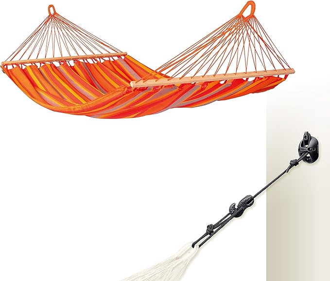 LA SIESTA® Alisio Hammock with Spreader Bar & CasaMount, Suspension Kit for Walls Ceilings & Square Beams - Weatherproof Outdoor Hammock - 2 Person Hammock Bed Double Hammock - Max 355 Lbs, Toucan