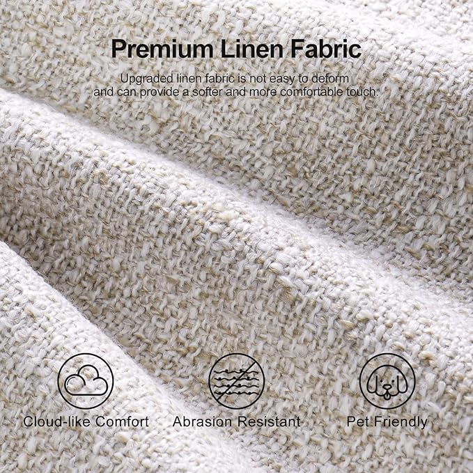 ELUCHANG Oversized Loveseat Sofa,Modern Boucle Sectional Sleeper Sofa with Strong Wood Frame,High Supportive & Soft Sponges Comfy Upholstered Couch Deep Seat Couch for Living Room Apartment,Oatmeal