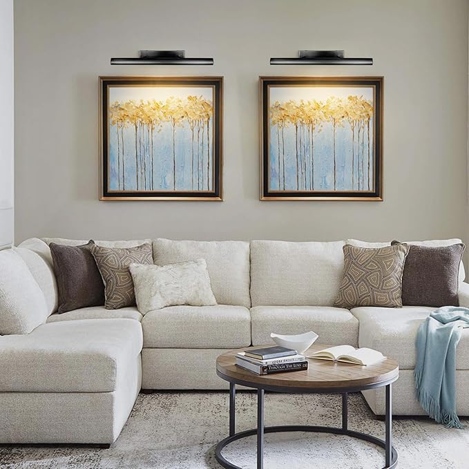 Black Picture Lights, 24inch Hardwired Picture Light for Wall, Art Light for Wall, Rotatable Wall Lights Over Picture, Frame Lights for Painting Display Artwork Portrait