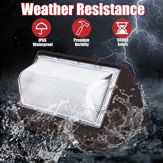 120W LED Wall Pack Outdoor, Super Bright Wallpack Lights, 5000K IP65 Waterproof Exterior Security Commercial Wall Mount Flood Lighting for House Building Shop 8Pack