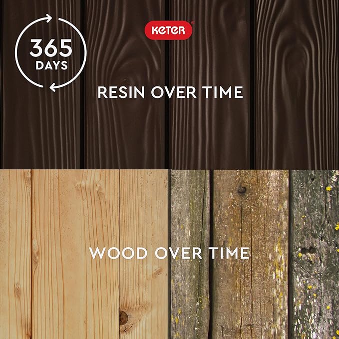 Keter Solana 70 Gallon Storage Bench Deck Box for Patio Furniture, Front Porch Decor and Outdoor Seating – Perfect to Store Garden Tools, Brown/Brown