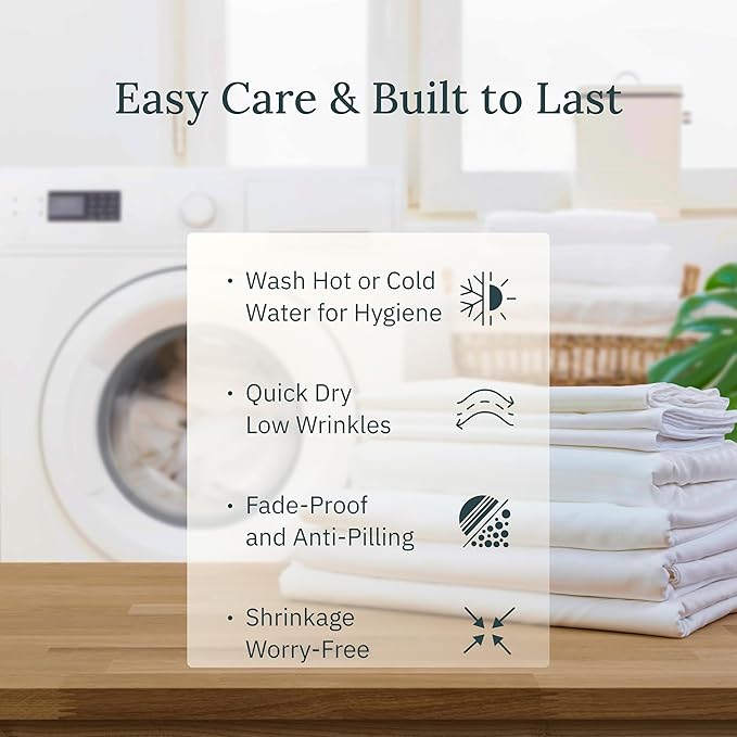 California Design Den Certified 100% Egyptian Cotton Bed Sheets Full, Deep Pocket Full Size Sheets Set, Sateen Cooling Sheets for Hot Sleepers, White Cotton Sheets Full