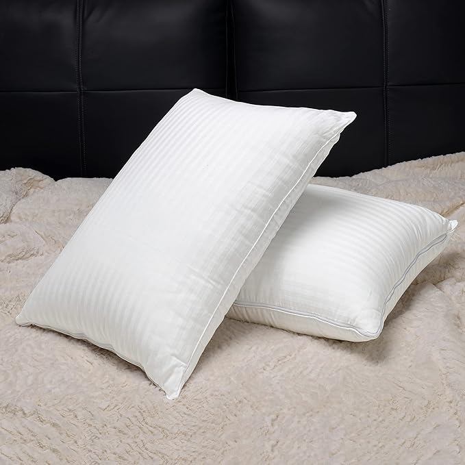 EverSnug Adjustable Pillows for Sleeping, Cooling Support, Set of 2 (Queen, Goose Feather)