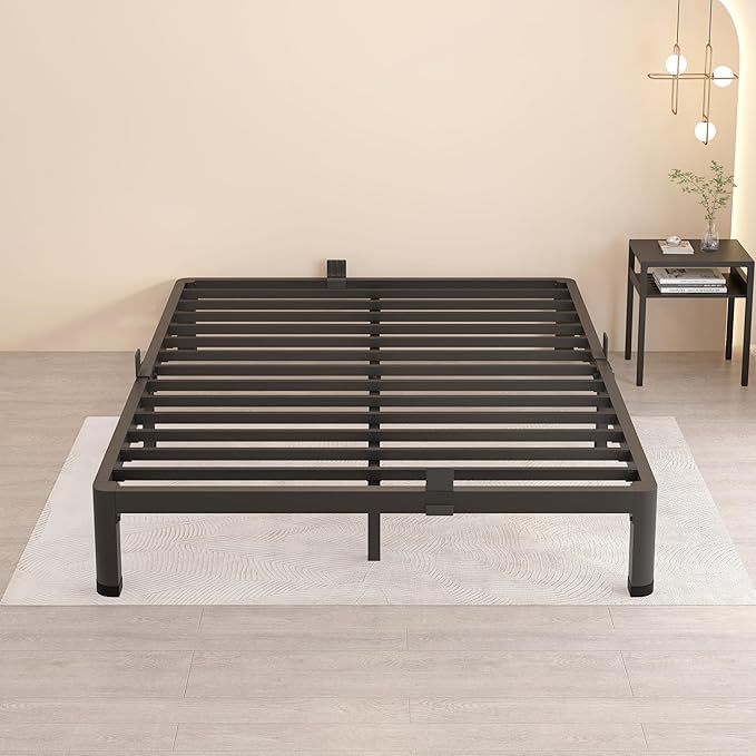 MAF 10 Inch Full Size Metal Platform Bed Frame with Round Corner Legs, 3000 LBS Heavy Duty Steel Slats Support, Noise Free, No Box Spring Needed, Easy Assembly