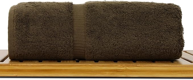 Luxury Hotel & Spa Collection Highly Absorbent, Quick Dry 100% Turkish Cotton 700 GSM, Eco Friendly Towel, for Bathroom Dobby Border Soft Bath Towel Set 27 X 54 -Cocoa, Bath Towels - Set of 4