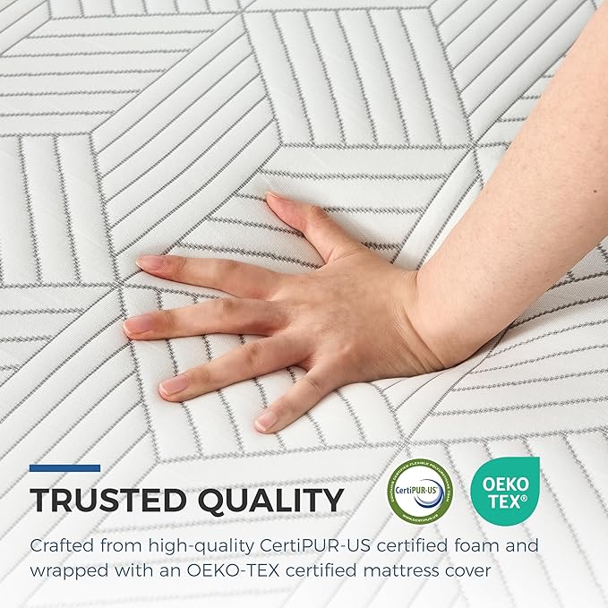 FATHOM Medium Queen Mattress 12 Inch Memory Foam Mattress Queen Size Bed in a Box for Back Pain Relief and Cool Sleep with Gel Foam and Removeable Fiberglass Free Cover, CertiPUR-US Certified