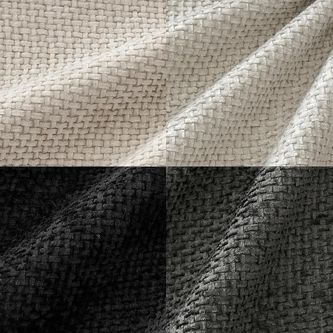 MIULEE Pack of 4 Couch Halloween Throw Pillow Covers 18x18 Inch Neutral Cream/Grey Soft Decorative Chenille Pillow Covers Farmhouse Accent Cushion Covers for Boho Home Decor Sofa Bedroom Living Room