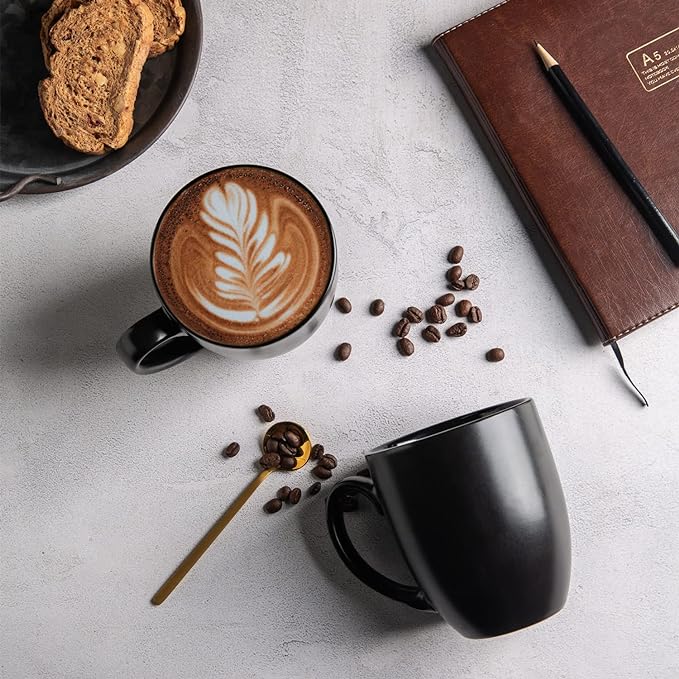 AmorArc 12 oz Coffee Mugs, Matte Coffee Cups with Large Handle for Man, Woman, Ceramic Coffee Mugs Set of 12 for Latte/Cappuccino/Cocoa/Milk, Dishwasher & Microwave Safe, Multi-Color